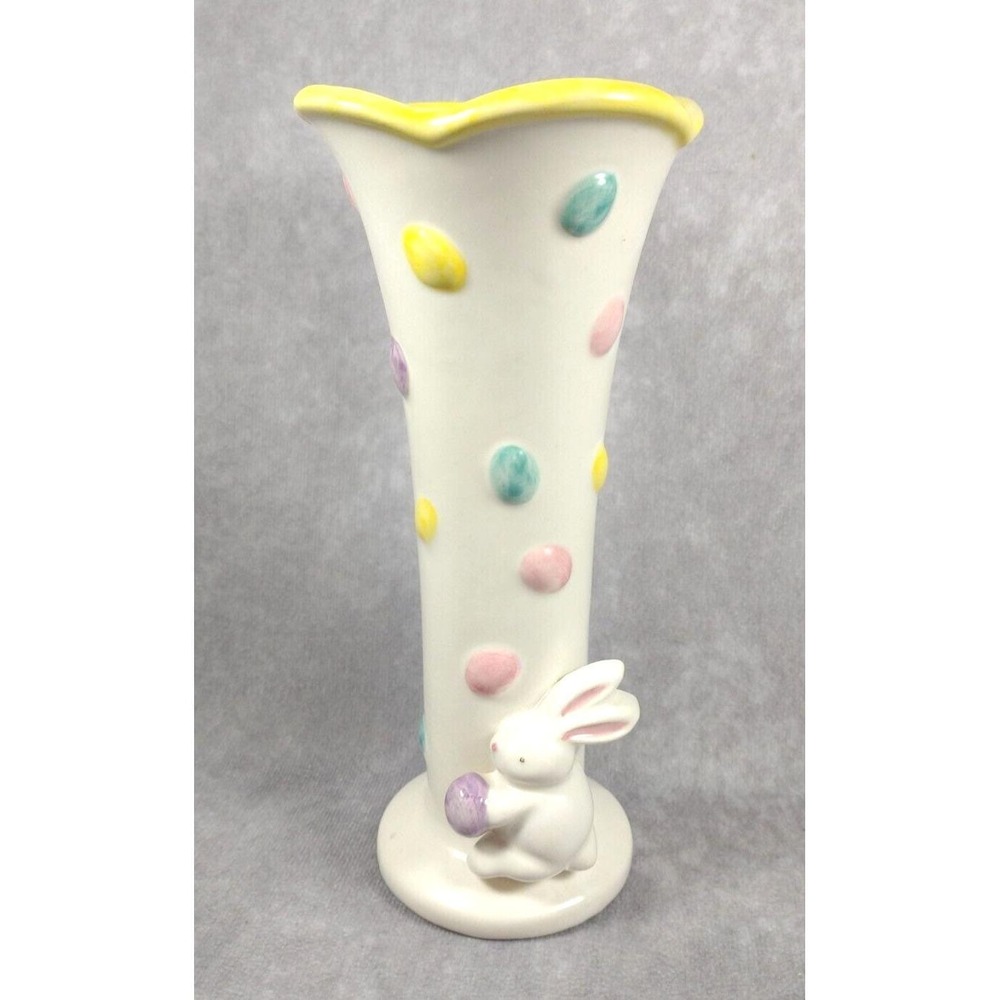 Vintage‎ LBK Easter Bud Vase With Bunny And Jellybeans Spring Pastel Decor
